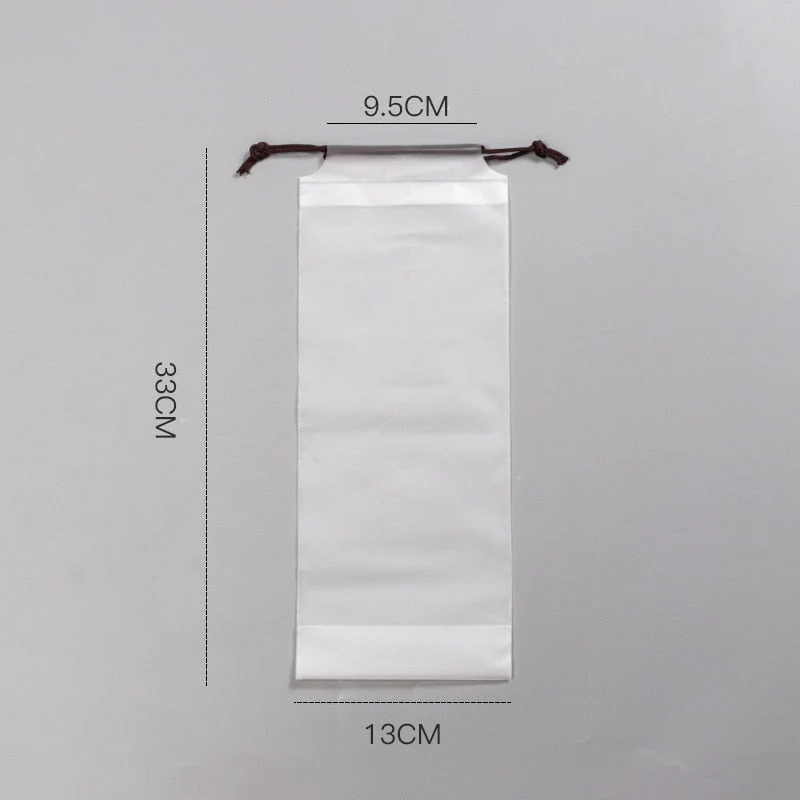 HULIANFU Matte Translucent Plastic Bag Umbrella Storage Bag Reusable Portable Umbrella Drawstring Storage Cover Home Storage Organizer - Deanwangkt