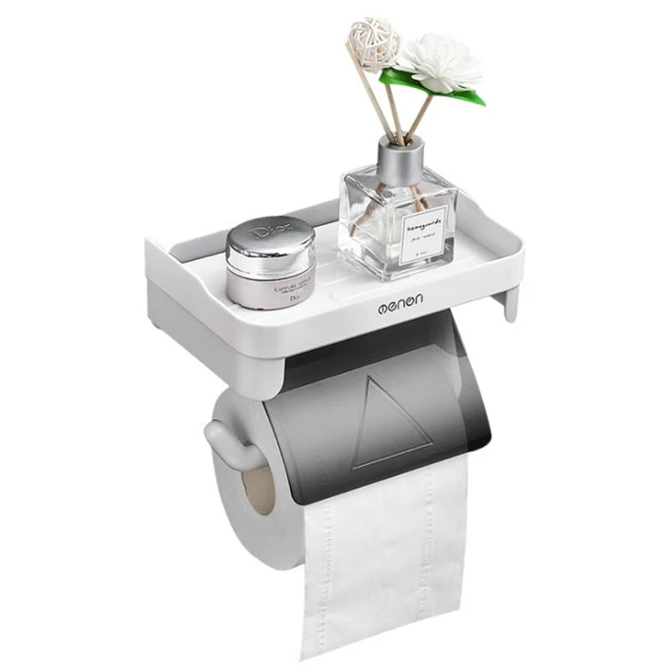 HULIANFU Wall Mount Roll Paper Storage Rack Multi-function Toilet Paper Holder Rack Bathroom Rack Shelves 3 Colors - Deanwangkt