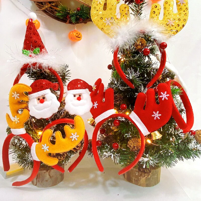 HULIANFU 2026  LuanQI Christmas Headbands for Children Adult Hair Band Red Christmas Santa Claus Snowman Antlers Headband Xmas Decoration Gifts - Deanwangkt