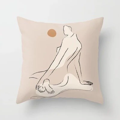 HULIANFU   ZENGA Geometric Abstract Cushion Cover Tropic Modern Art Brown Throw Pillow Cover Double Side Print Decorative Cushion For Sofa - Deanwangkt