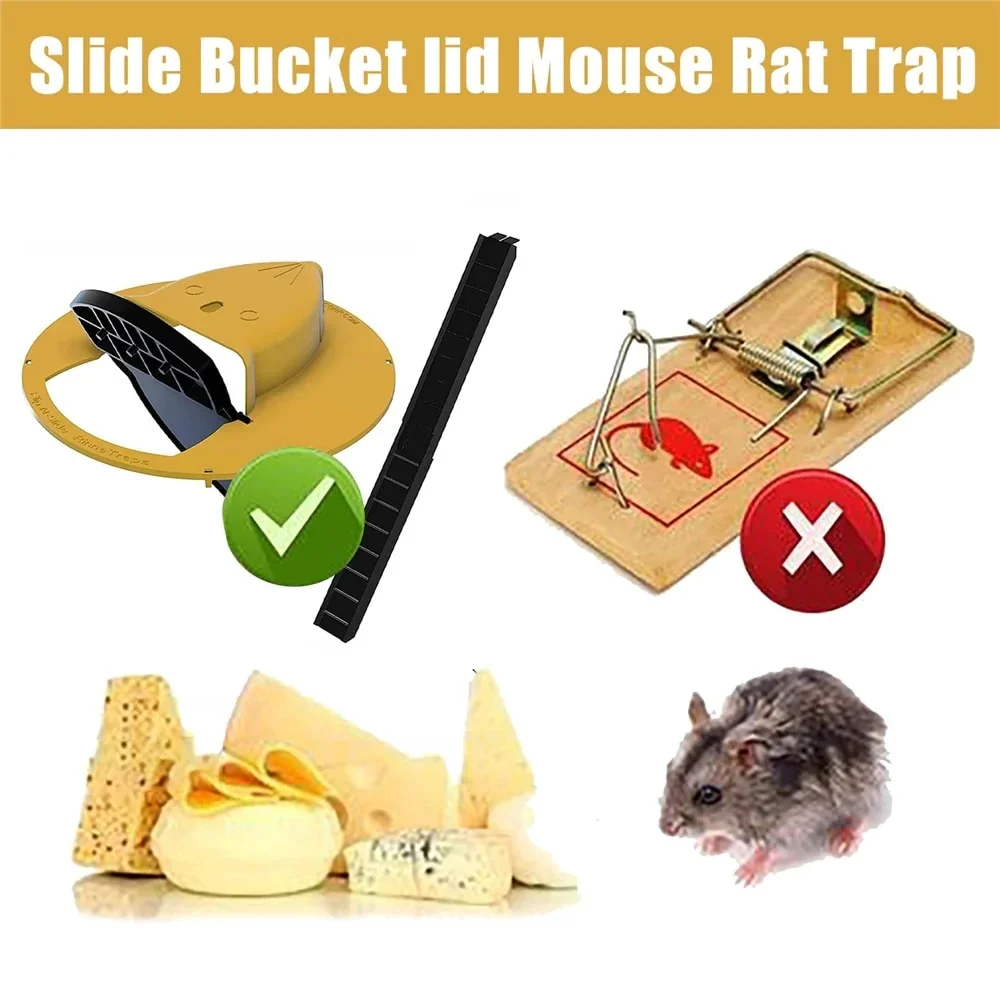 HULIANFU New Reusable Smart Mouse Rat Trap Plastic Bucket Lid Mousetrap Humane Or Lethal Mouse Trap Multi Catch Auto Reset - Deanwangkt