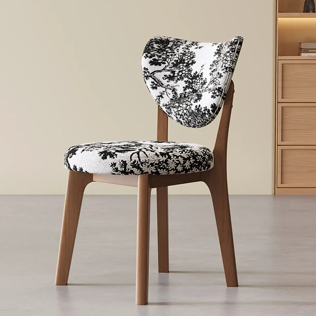 Modern Faux Leather Wingback Armless Dining Chair