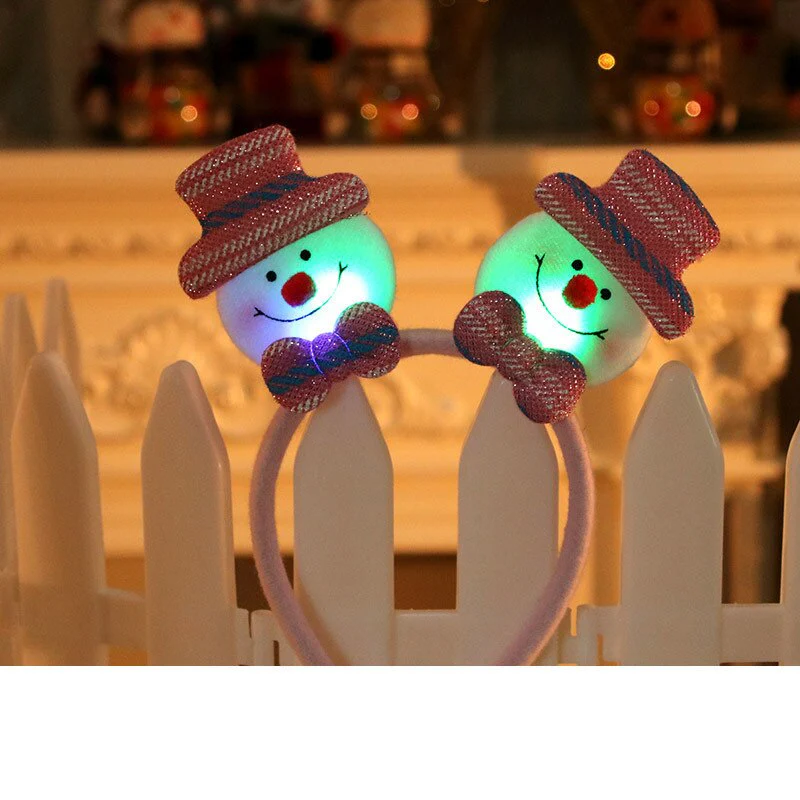 HULIANFU 2026  Christmas Headband LED Christmas Decorations Gift Hairpin Antlers Headband New Year Decorations Santa Headband Christmas Decor - Deanwangkt
