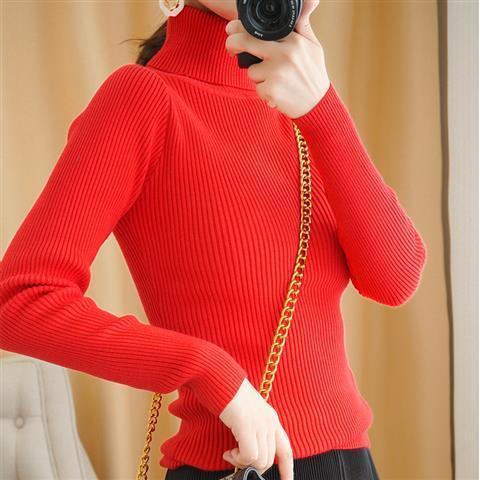Women's Autumn Winter Turtleneck Pullovers Sweater Woman Primer Shirt Long Sleeve Short Slim-fit tight Jumper Top Solid - Deanwangkt