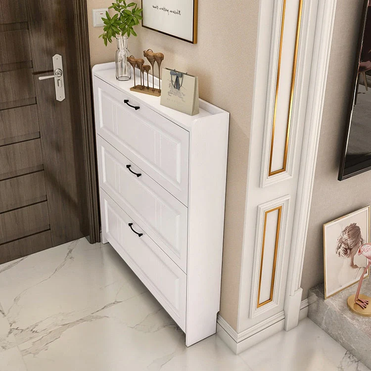HULIANFU Tipping shoe cabinet shoe storage shelf simple narrow ultra-thin 17cm space-saving home hall entrance cabinet - Deanwangkt