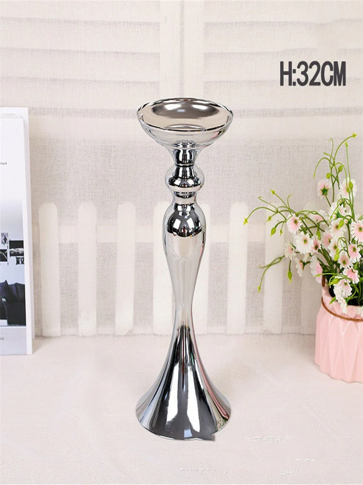 HULIANFU Metal Candle Holders Flowers Vase Candlestick Centerpieces Road Lead Candelabra Centerpieces Wedding porps Christmas decoration - Deanwangkt