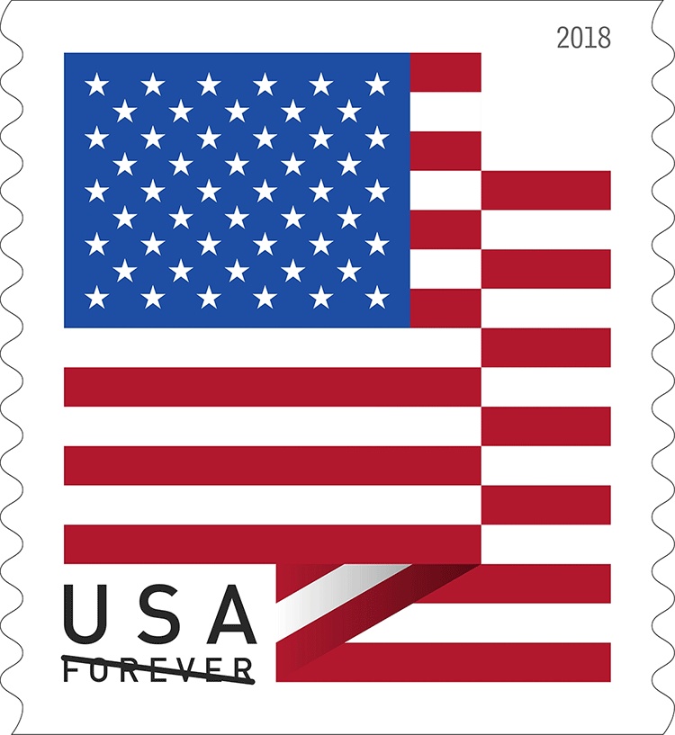 US Flag 2018, (Coil of 100) - TWENTYSTAMPS