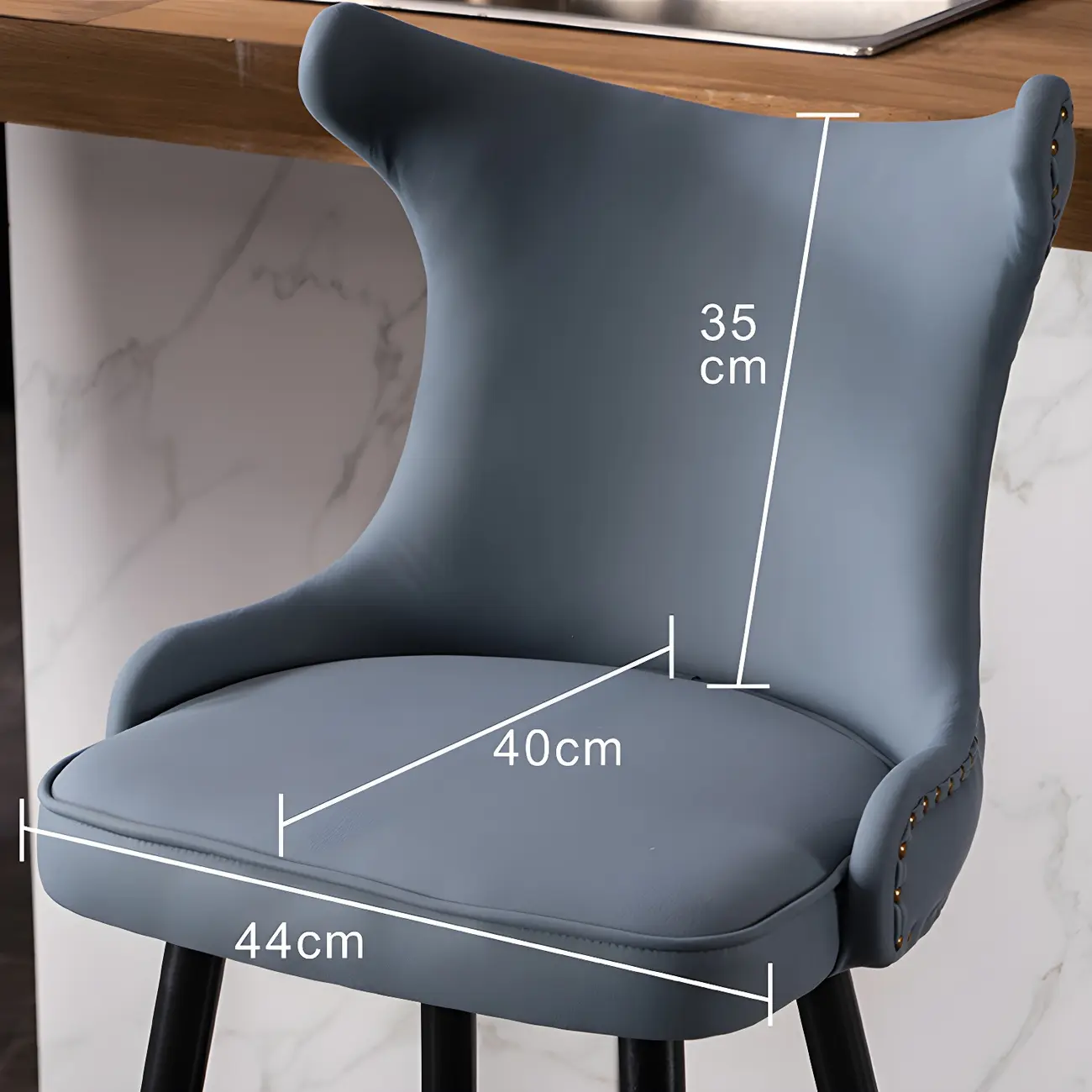 Velvet Upholstered Wingback Counter Height Bar Stools