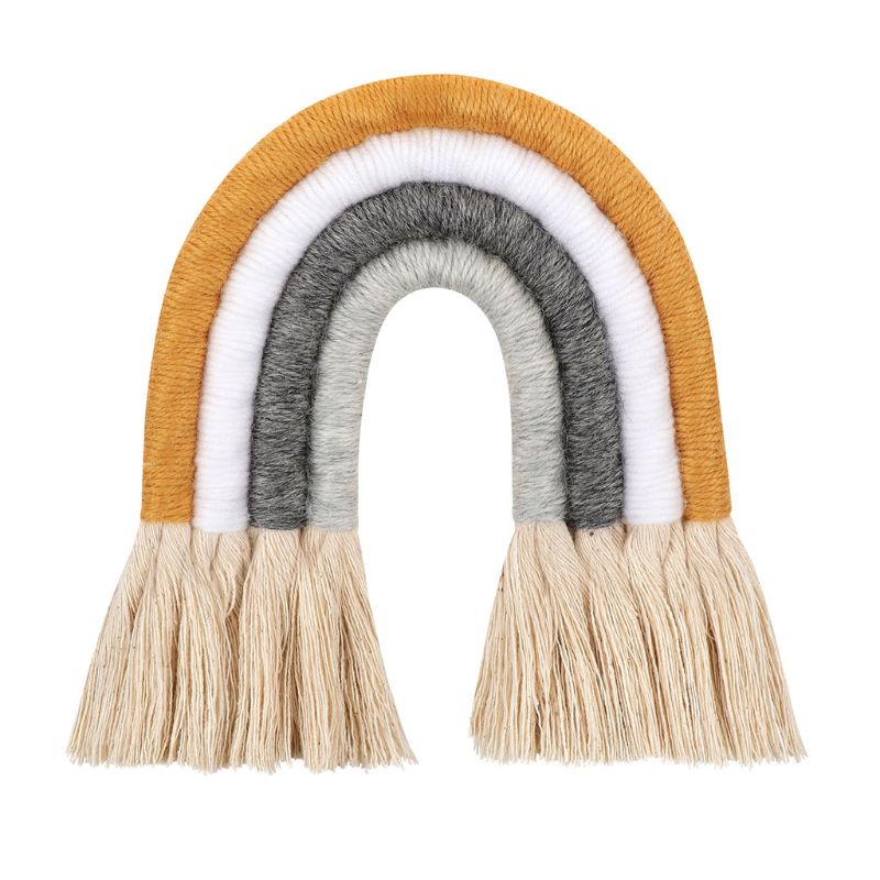 HULIANFU Macrame Rainbow Wall Hanging Decorative Colored for Boho Home Decor, Party Supplies, Baby Shower, Nursey Dorm Room - Deanwangkt