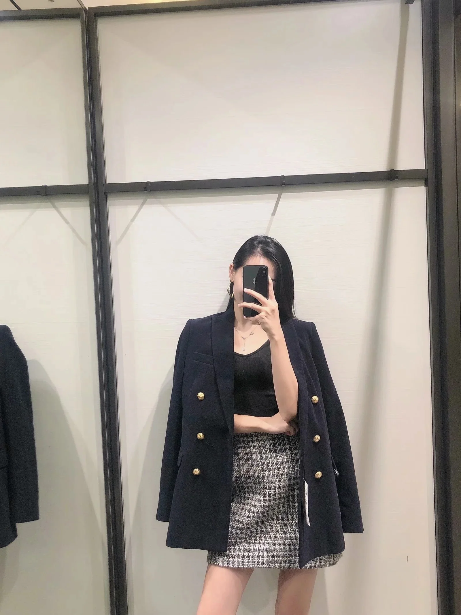 Hulianfu Blazer Women Traf Fashion Metal Double Breasted Woollen Blazers Coat Vintage Long Sleeve Female Outerwear Chic Tops - Deanwangkt