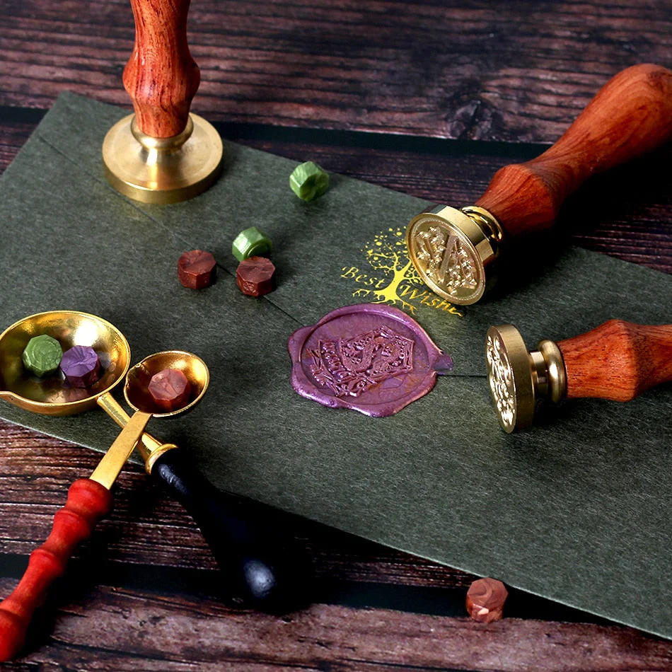 HULIANFU Retro Wood Stamp Classic 26 Letter A-z Alphabet Initial Sealing Wax Seal Stamp Ancient Seal Post Decorative Antique Stamp Gifts - Deanwangkt