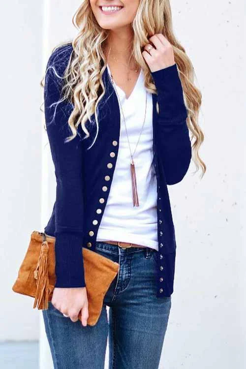 hulianfu hulianfu Long Sleeves Buttons Design Cardigan(7 Colors) - Deanwangkt