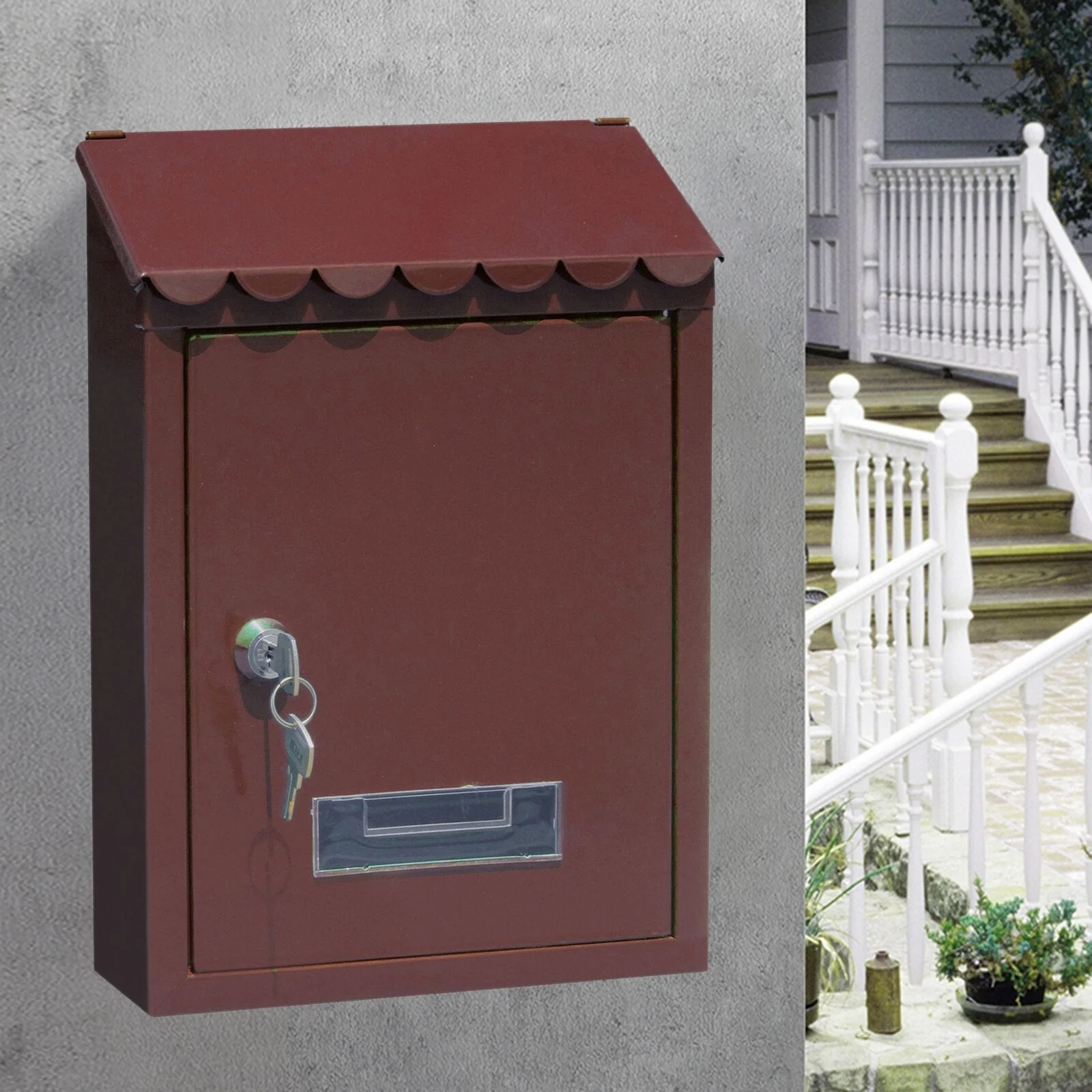 HULIANFU Rust-proof Mailbox Wall Mount Post Lockable Mail Box Office Drop Box Case - Deanwangkt