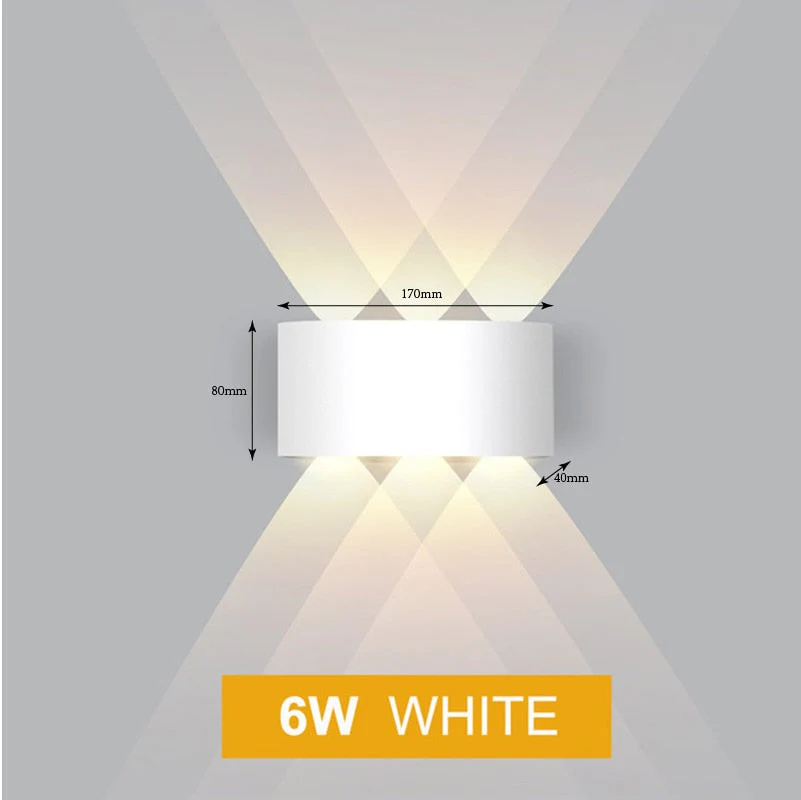 HULIANFU Led Wall Lamp Aluminum Outdoor IP65 Waterproof Up Down Wall Light For Home Stair Bedroom Bedside Bathroom Corridor Lighting - Deanwangkt