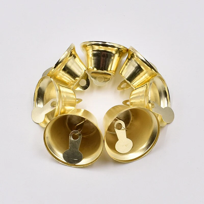 HULIANFU  50Pcs Gold Metal Bells Christmas Jingle Bell Ornaments Xmas Tree Decoration DIY Handmade Crafts Wedding Christmas Decor - Deanwangkt