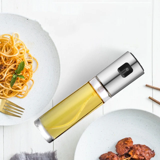 HULIANFU Kitchen Stainless Steel Olive Oil Sprayer Bottle Pump Oil Pot Leak-proof Grill BBQ Sprayer Oil Dispenser BBQ Cookware Tools - Deanwangkt