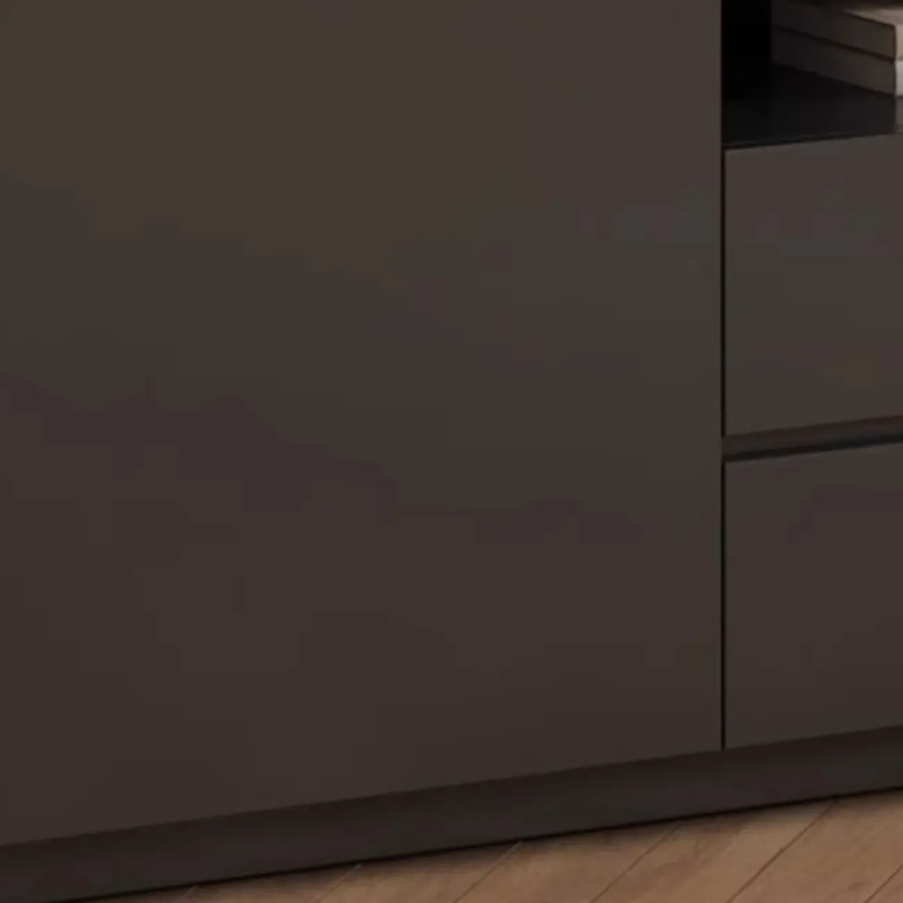 Modern Black Wooden TV Stand with Cable Management