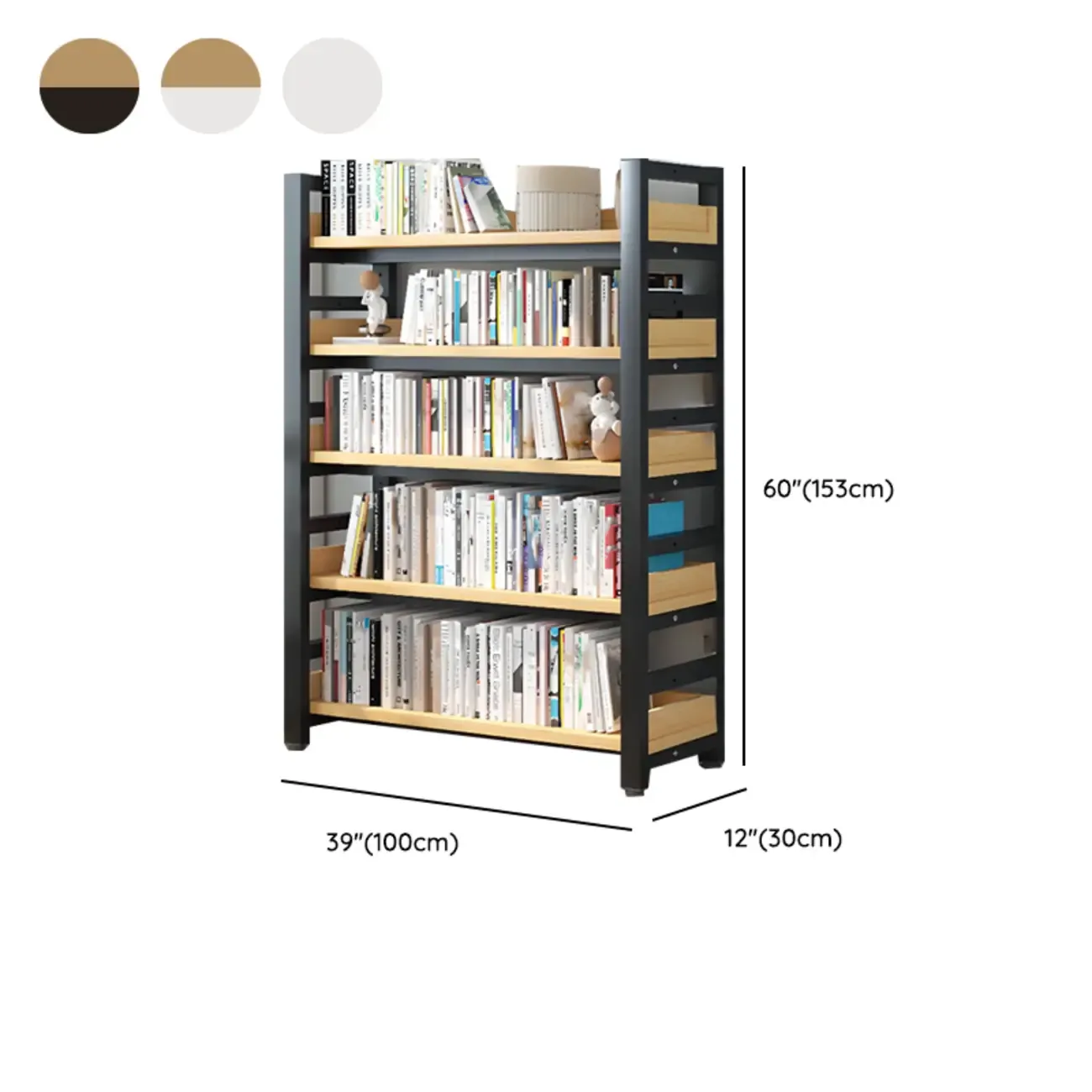 Modish Multi-Layer Open Back Wooden Tall Bookshelves