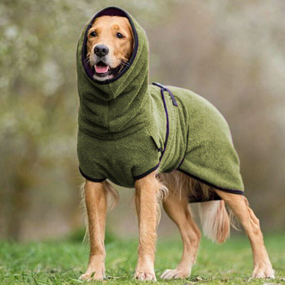 HULIANFU Pet Clothes Dog Towelling Drying Super Absorbent Robe Soft quick drying Polyester Sleepwear Coat Warm Apparel - Deanwangkt