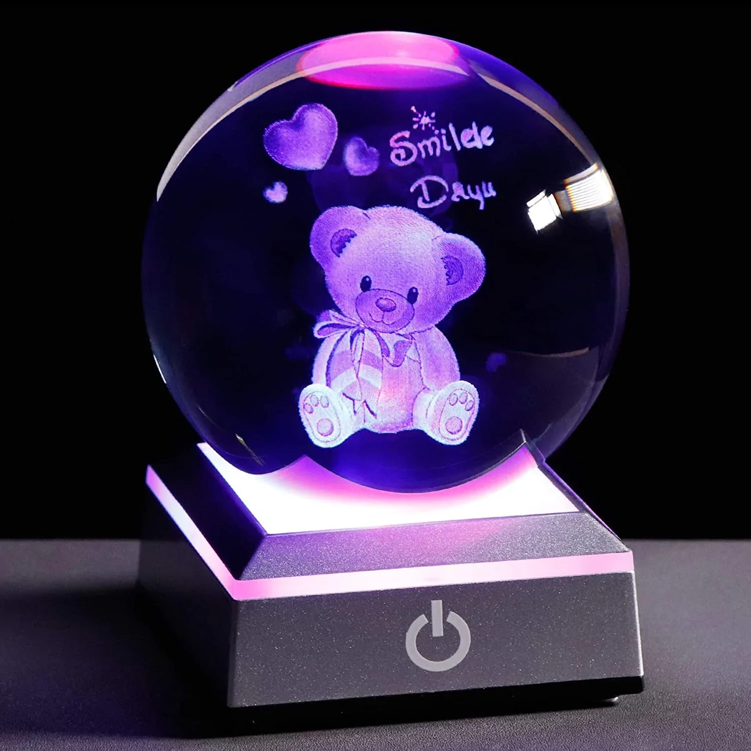 HULIANFU New 80mm K9 Crystal Solar System Planet Globe 3D Laser Engraved Sun System Ball with Touch Switch LED Light Base Astronomy Gifts - Deanwangkt