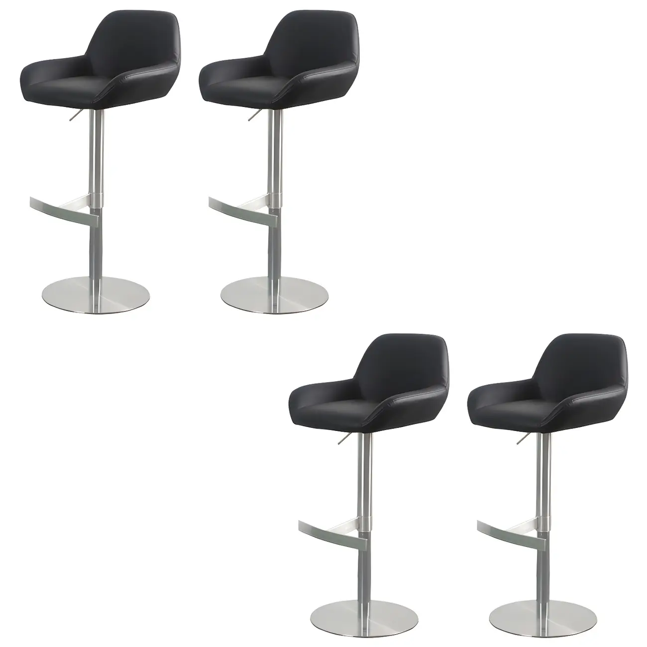 Glossy Metal Bucket Swivel Adjustable Bar Stools