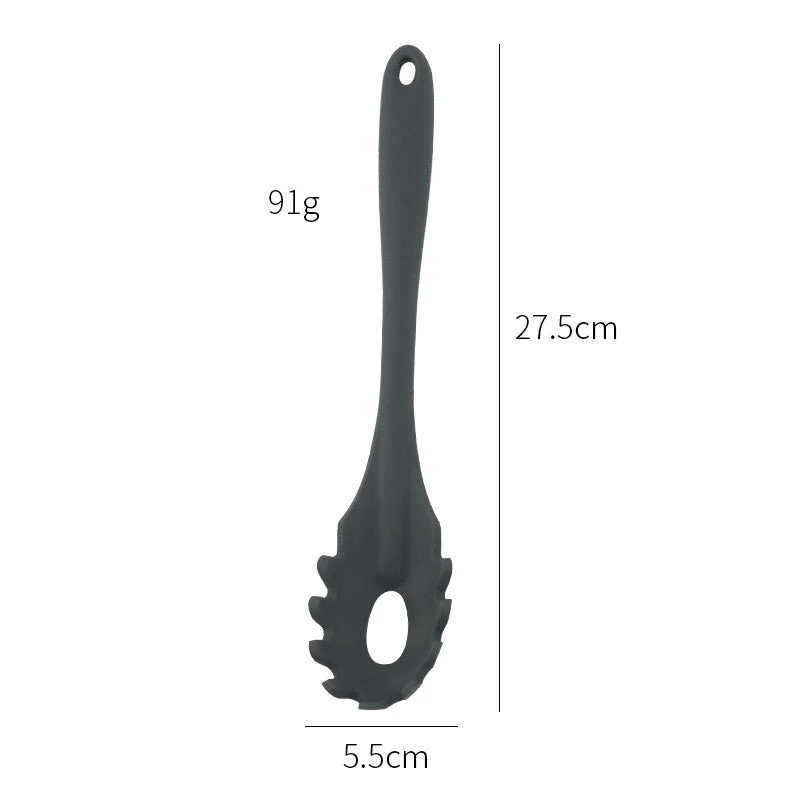 HULIANFU Silicone Pasta Noodle Spoon Pasta Scoop Colander Noodle Spaghetti Ladle Slot Spoon Heat-Resistant Tableware Kitchen Gadget - Deanwangkt