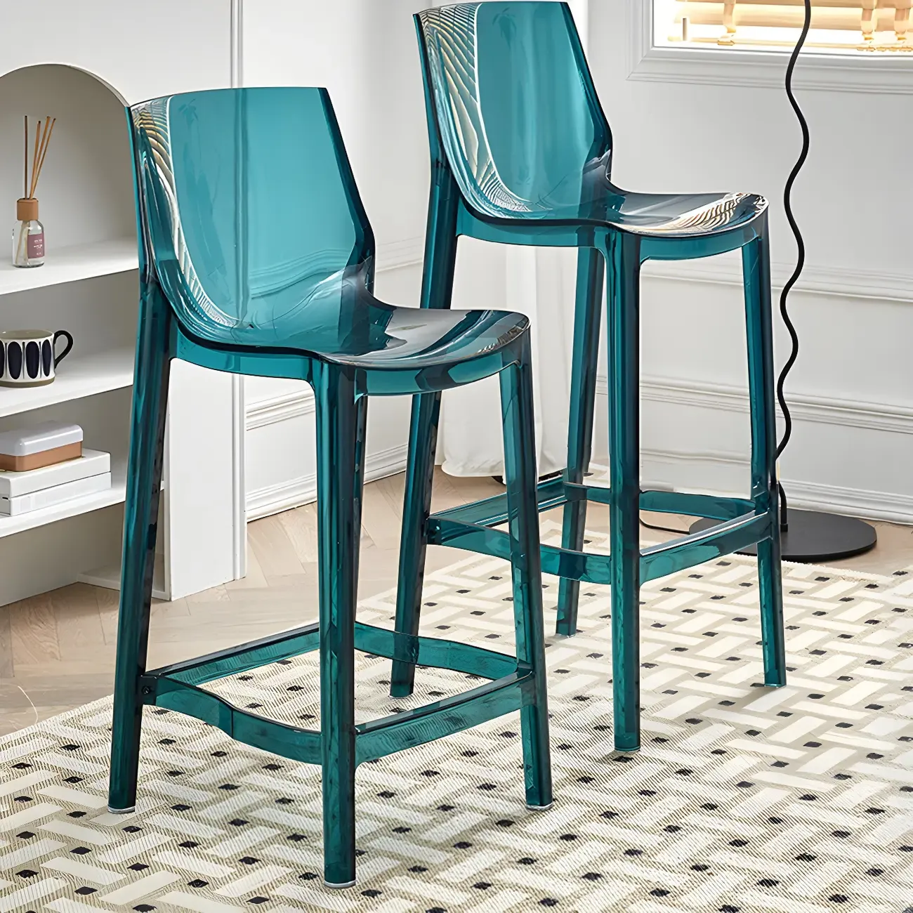 Modern Acrylic Vibrant Durable Colourful Sleek Bar Stool