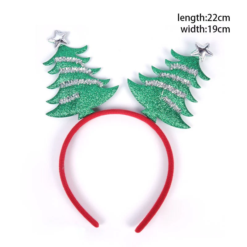 HULIANFU 2026  Christmas Headbands Christmas Tree Reindeer Antlers Hairband Xmas Party Kids Hairhoop  Christmas Glasses Photo Booth Props - Deanwangkt