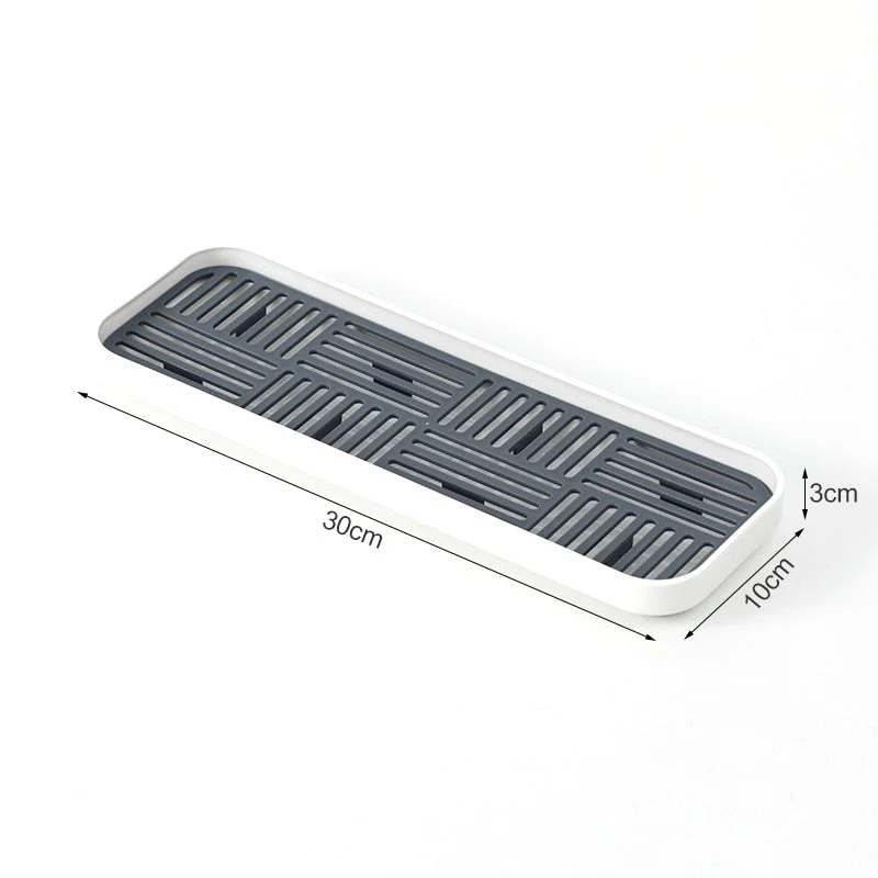 HULIANFU Sink Soap Organzier Rack Plastic Bathroom Storage Trays Sponge Holder Tableware Drain Storage Dish Kitchen Storage Accessories - Deanwangkt