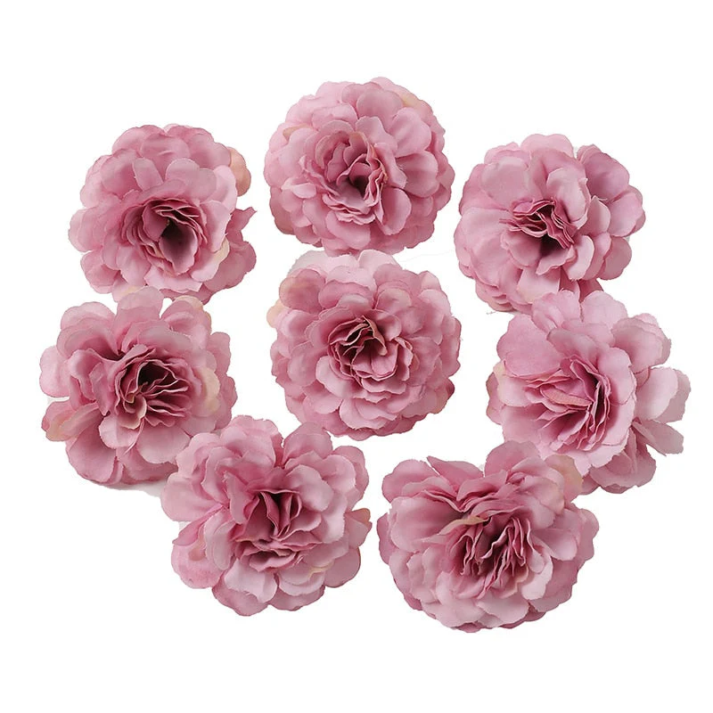 HULIANFU Silk Rose Artificial Flowers 5cm Fake Flowers Head For Home Decor Bedroom Wedding Marriage Decoration DIY Bride Wreath Accessory - Deanwangkt