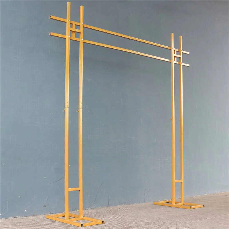 HULIANFU Wedding arch Wrought Iron Wedding Props Double Pole Square Arch Flower Stand Outdoor Square Frame Shelf Party Backdrop Decor - Deanwangkt