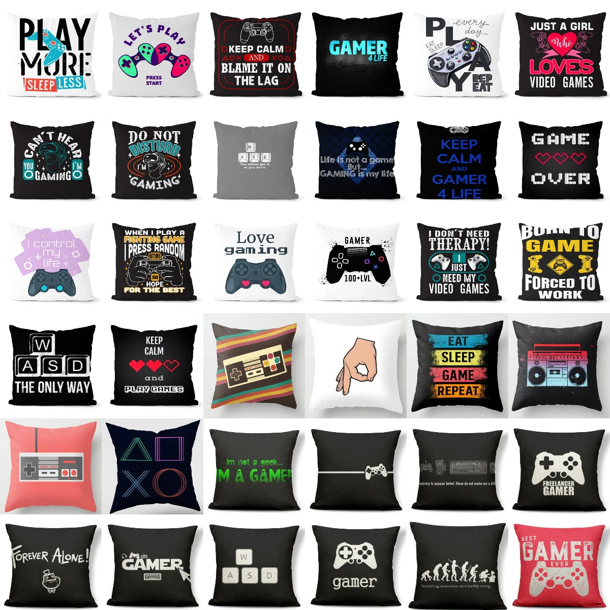 HULIANFU Super Hot Game Fans Video Gamepads Cushion Cases Retro Games Decorative Pillows Case Livingroom Sofa Couch Bed Car Throw Pillows - Deanwangkt