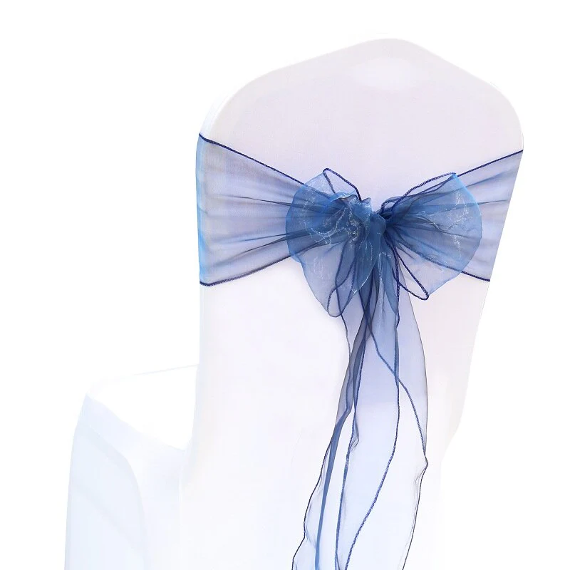 HULIANFU Wedding Decoration Organza Chair Sashes Bow For Party Christmas Halloween hotel Chair Decoration Supplies(Pack of 50pcs  pink) - Deanwangkt