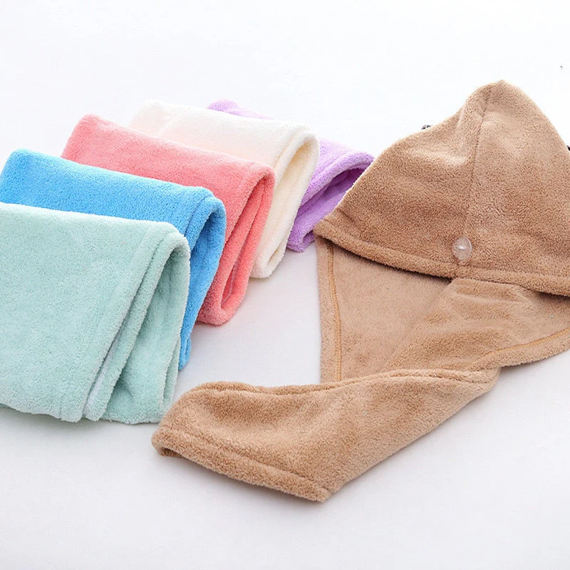 HULIANFU Magic Microfiberrapid drying hair towel towels bathroom Bath Wrap Hat Quick Cap Turban Dry toallas - Deanwangkt