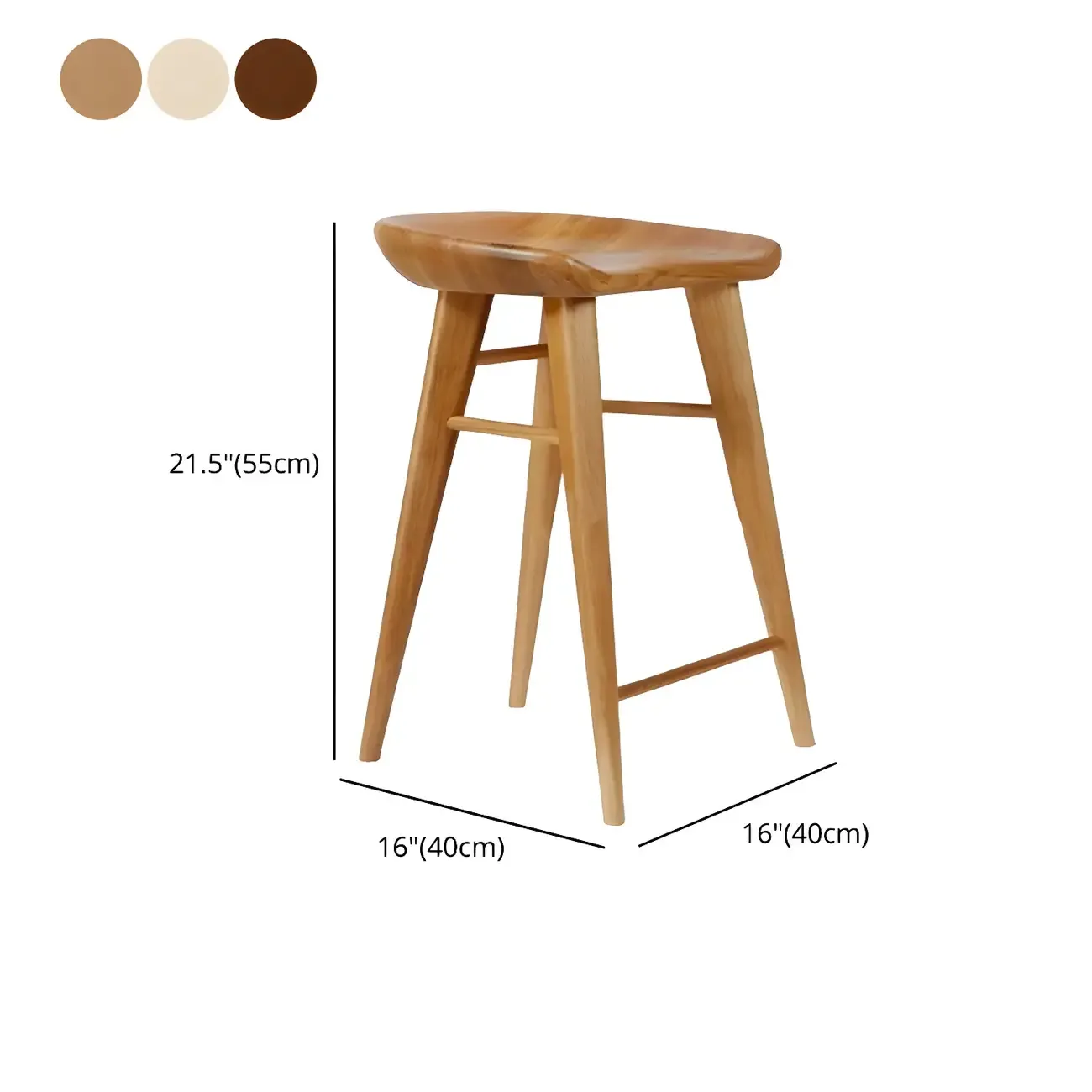 Counter Height Modern Wood Backless Bar Stool