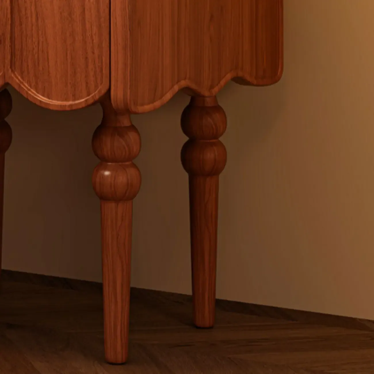 Narrow Modern Wood Nightstand with Drawer