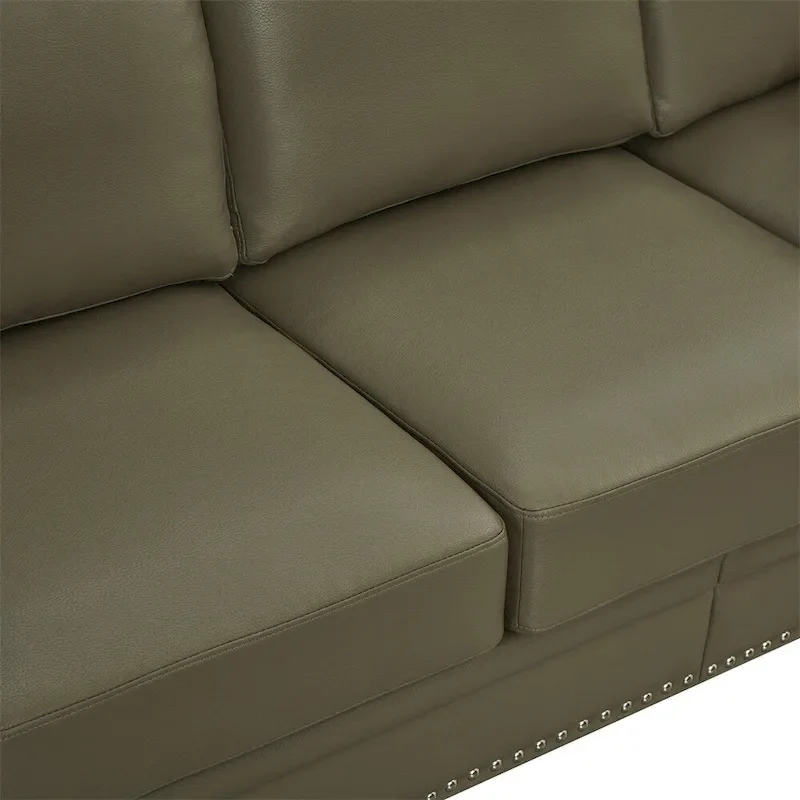 Classic Living Room Nails Sofa,Faux Leather