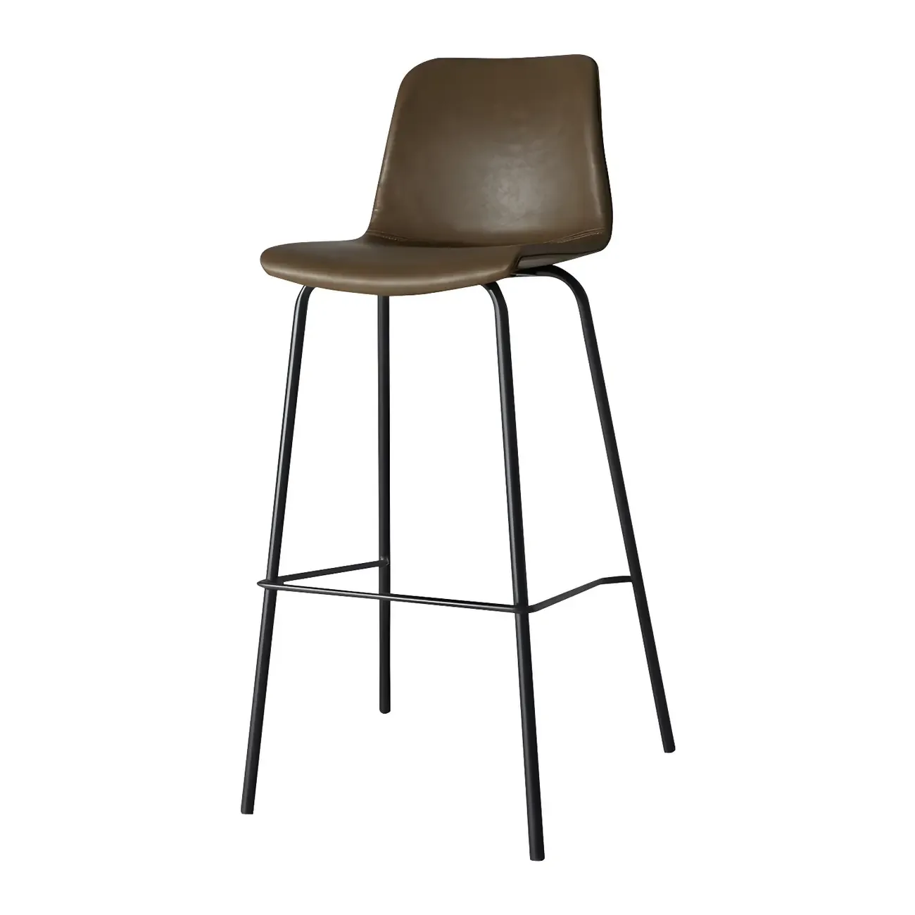 Brown Saddle Metal Frame Leather Counter Stools with Backs