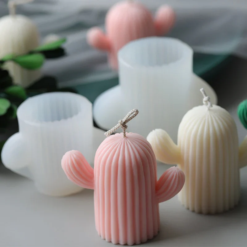 HULIANFU Mini Cactus Shape Candle Silicone Mold Handmade DIY Desktop Decoration Gypsum Epoxy Resin Aromatherapy Candle Silicone Mould - Deanwangkt