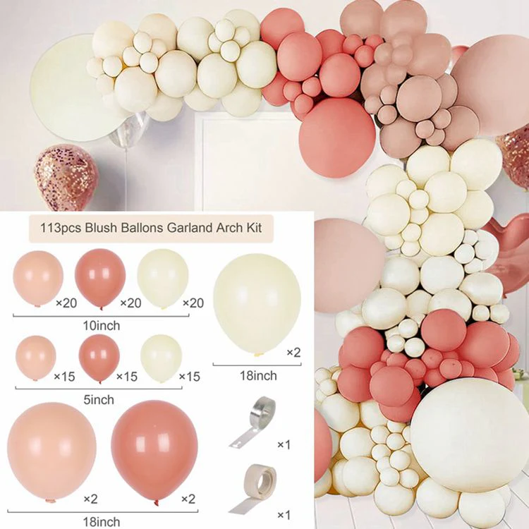 HULIANFU Macaron Pink Balloon Garland Arch Kit Wedding Birthday Party Decoration Kids Globos Rose Gold Confetti Latex Ballon Baby Shower - Deanwangkt