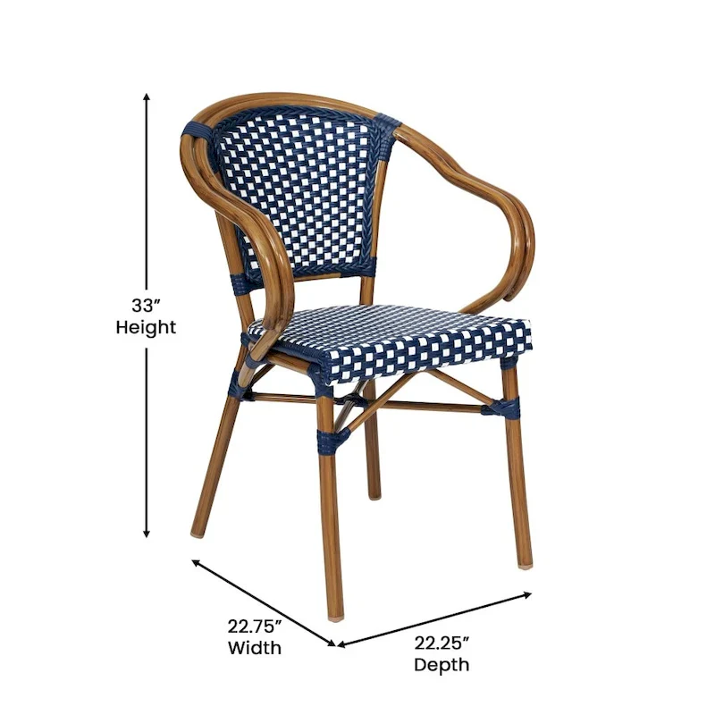 Stacking Bistro Chairs with Metal Frames