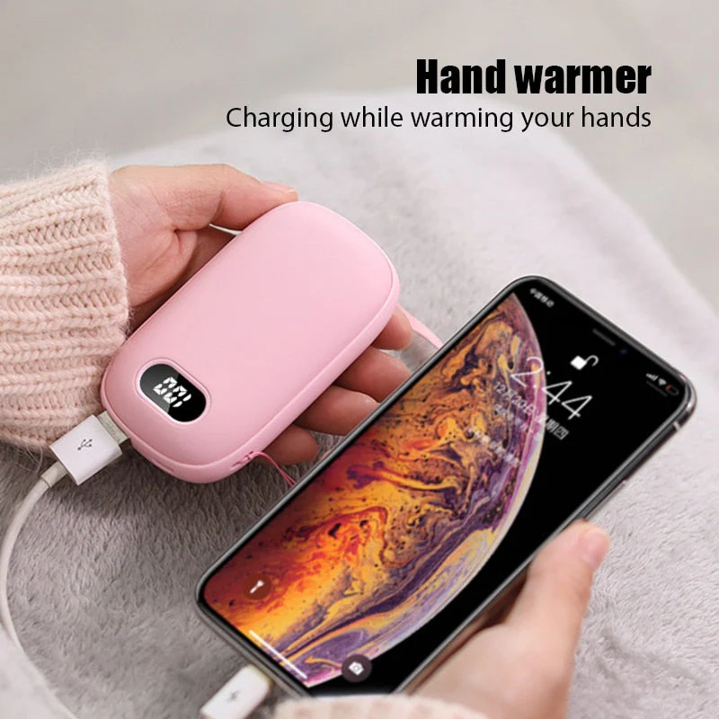 HULIANFU Portable USB Heater Rechargeable Electric Hand Warmer In Winter Double-Sided Heating Mini Mobile Power Supply Handwarmer 2 In 1 - Deanwangkt