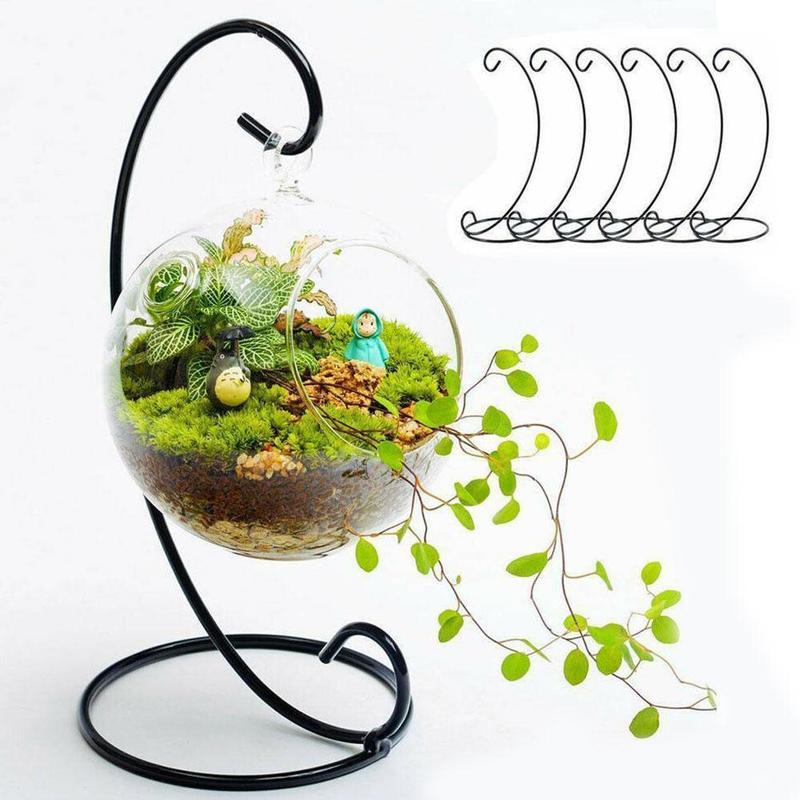 HULIANFU 2026  Christmas Bauble Holder Ornaments Hanging Display Stand L Metal Shape Hanger Plant Stand Wrought Iron Holder Flower Basket - Deanwangkt