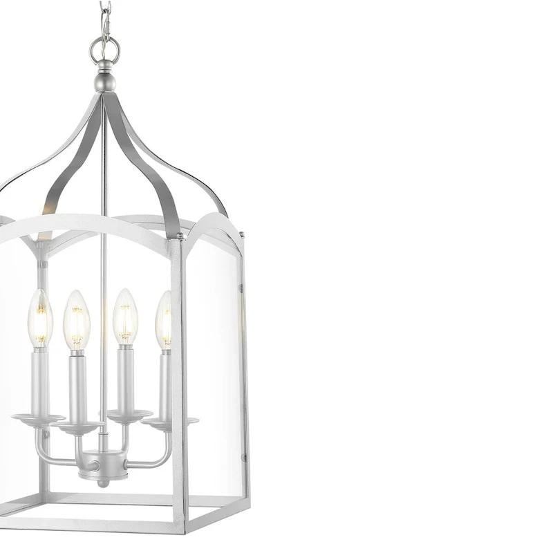 Ruth 11  4-light Lantern Metal/Glass LED Pendant by JONATHAN Y