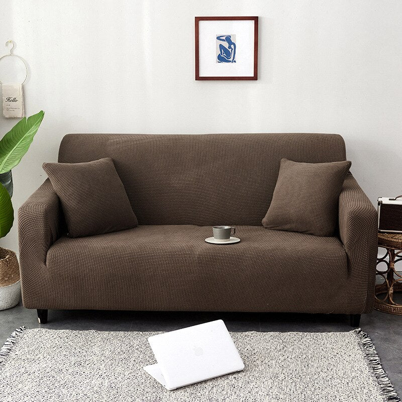 HULIANFU Living Room Elastic Sofa Cover Thick Polar Fleece 1/2/3/4 Seat Sofa Cover L Shape Corner Sofa Armchair Sofa Cover Dustproof - Deanwangkt
