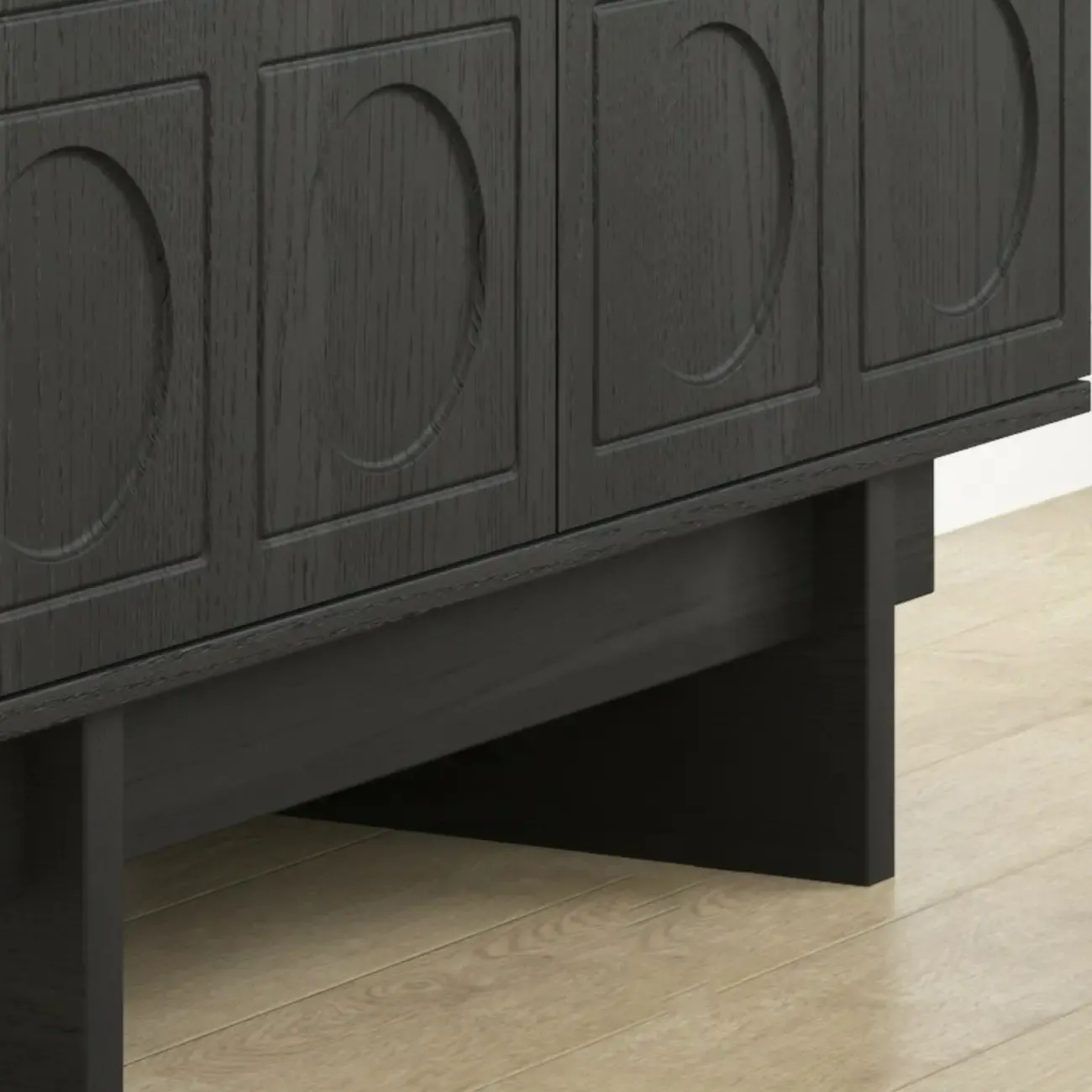 Modern Brown Sideboard with Adjustable Shelves & Cabinets