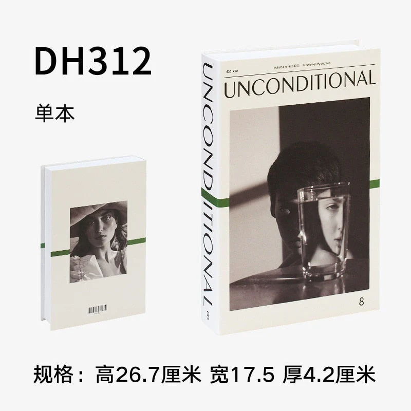 HULIANFU Ins Fashion Fake Books for Decoration Home Decor Coffee Table Book Simulation Prop Book Model Hotel Room Unopenable Box Book - Deanwangkt