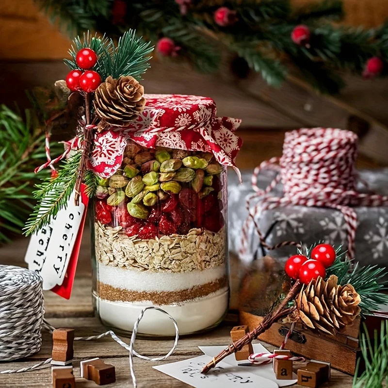 20pcs Christmas Berry Pine Cone Artificial Flowers Winter Christmas Decorations with Red Berries Pine Needles for Craft Table, Fireplace, Bar, Party, Holiday Decorations, and Essential Thanksgiving Christmas Decorations - Deanwangkt