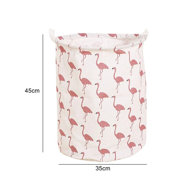 HULIANFU Organizer Canvas Laundry Basket Waterproof Large Capacity Laundry Hamper Dirty Clothes Storage Basket Toy Home Storage Bin 45x35 - Deanwangkt