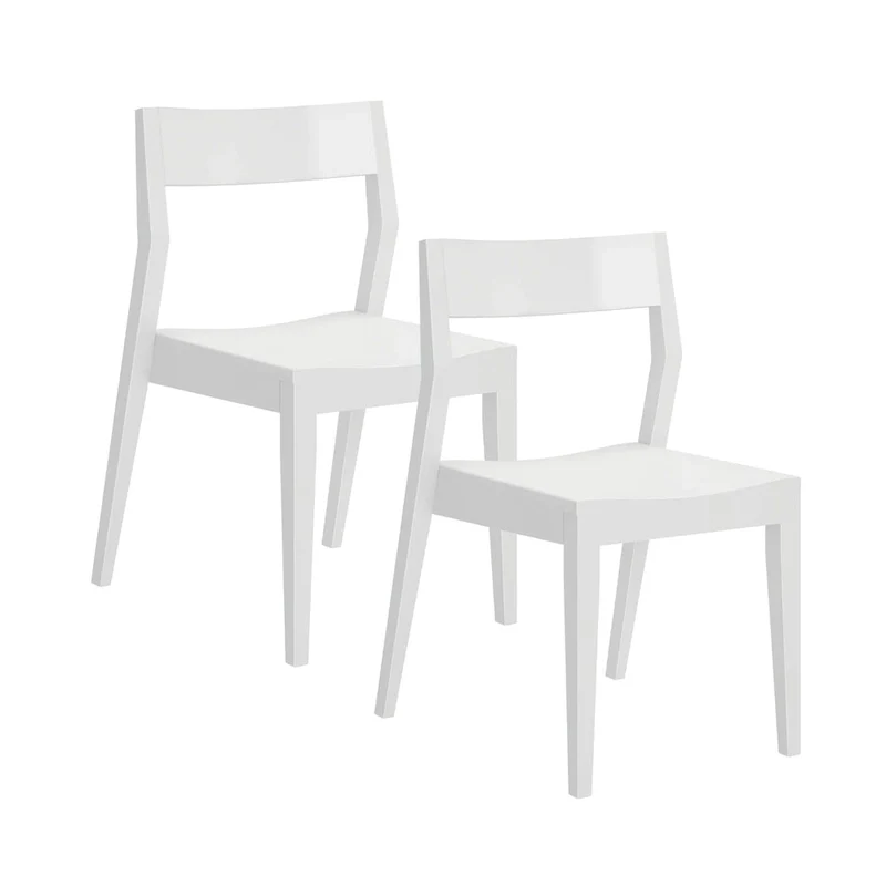 Plank and Beam Modern Solid Wood Dining Chair - Set of 2